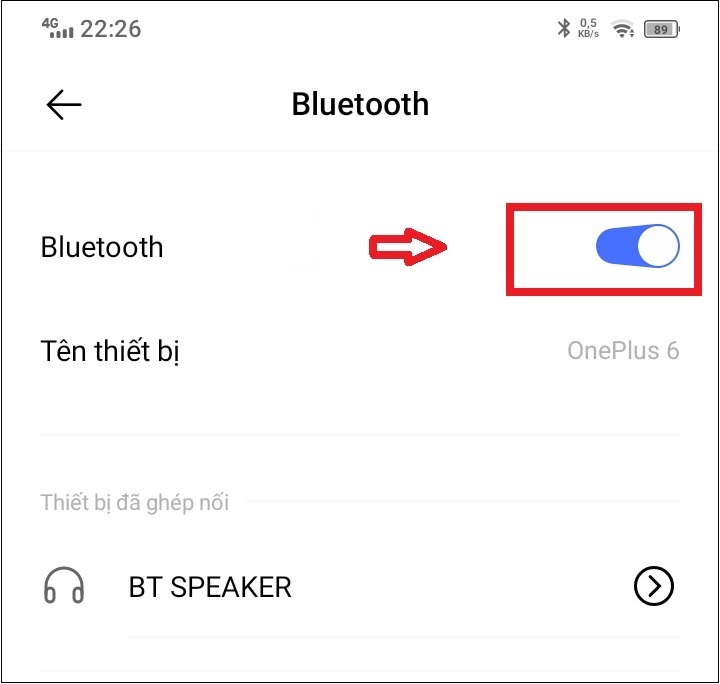 bật Bluetooth trên điện thoại Android