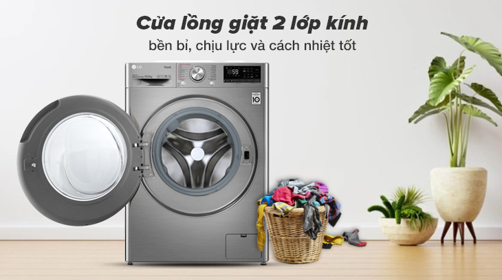 Cửa lồng giặt được làm bằng lớp kính chịu lực bền bỉ và thanh lịch