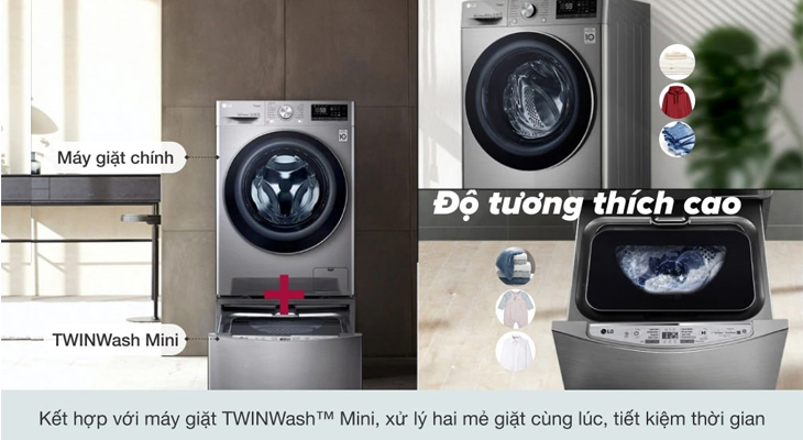 Khả năng tương thích cao với máy giặt TWINWash™ Mini