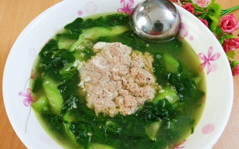 Canh cua mồng tơi