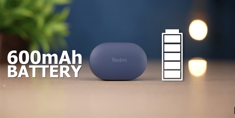 Xiaomi Redmi Earbuds 3 Pro được trang bị viên pin dung lượng 600 mAh. Nguồn: Tech Unboxing.