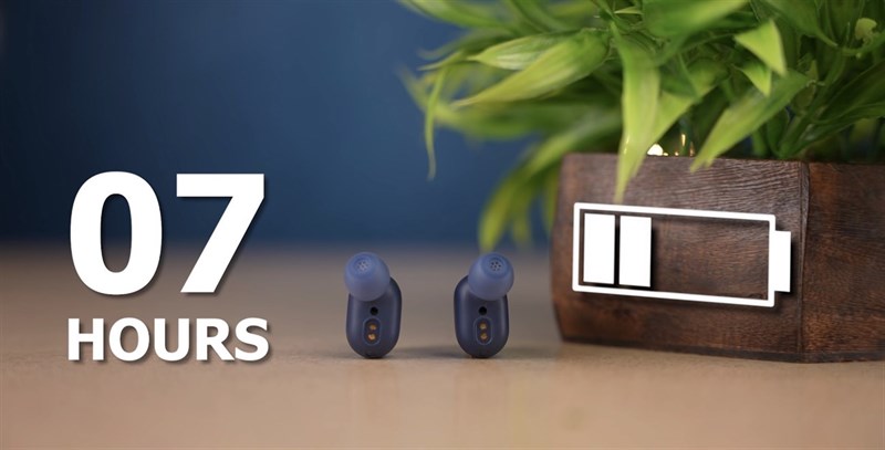 Tai nghe Redmi Earbuds 3 Pro có thể hoạt động độc lập liên tục 7 tiếng. Nguồn: Tech Unboxing.