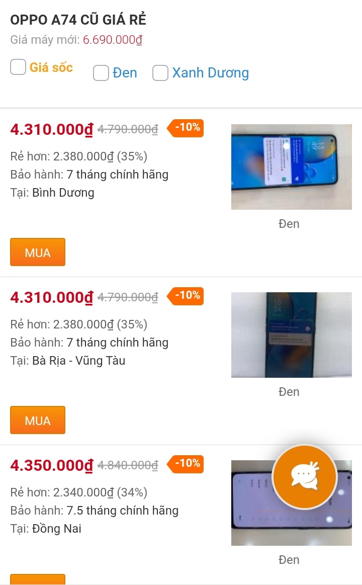 OPPO A74 cũ giảm giá