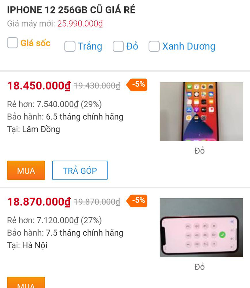 IPHONE 12 256GB CŨ GIẢM SỐC