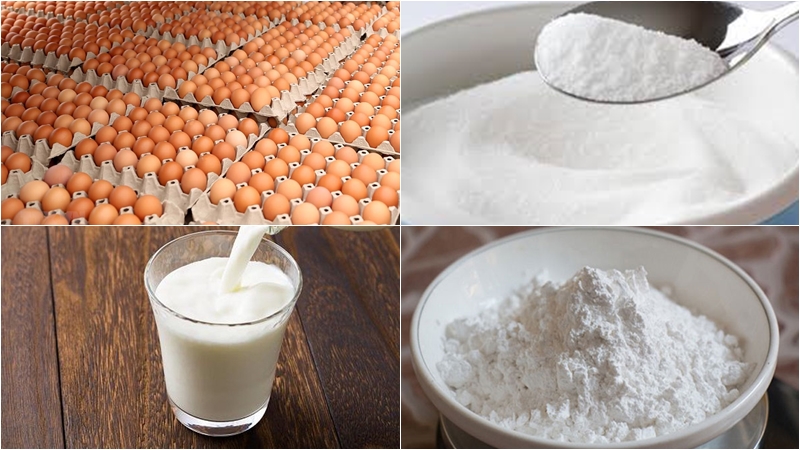  Nguyên liệu làm bánh kếp kem sữa trứng