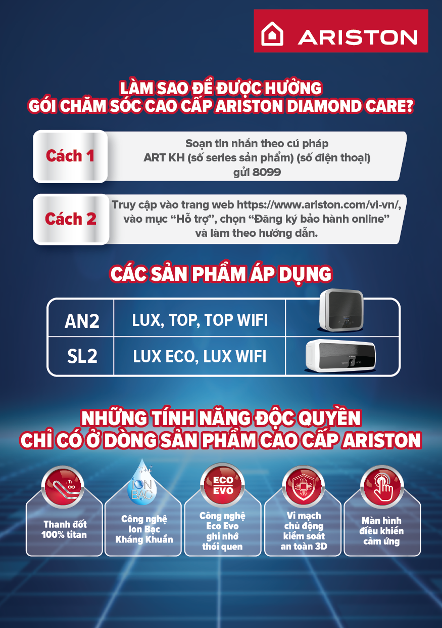 Gói Chăm Sóc Cao Cấp - Ariston Diamond Care