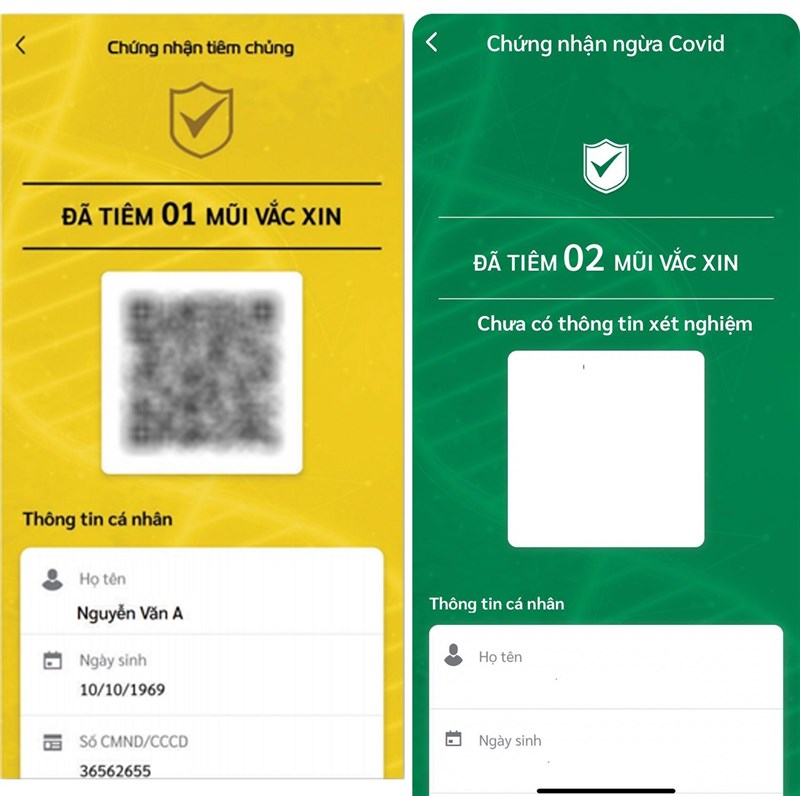 Thẻ xanh thẻ vàng Covid-19