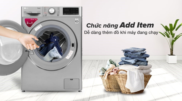Linh động cho thêm quần áo vào khi máy đang giặt với tính năng Add Item