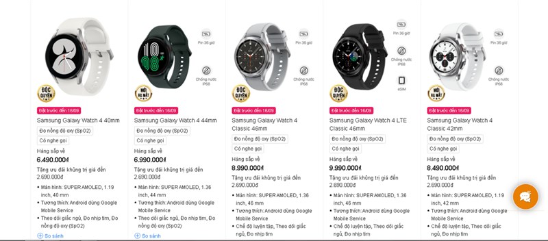 Galaxy Watch 4 và Watch 4 Classic phiên bản Bluetooth