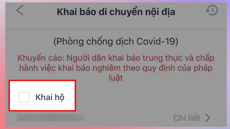 Khai báo di chuyển nội địa