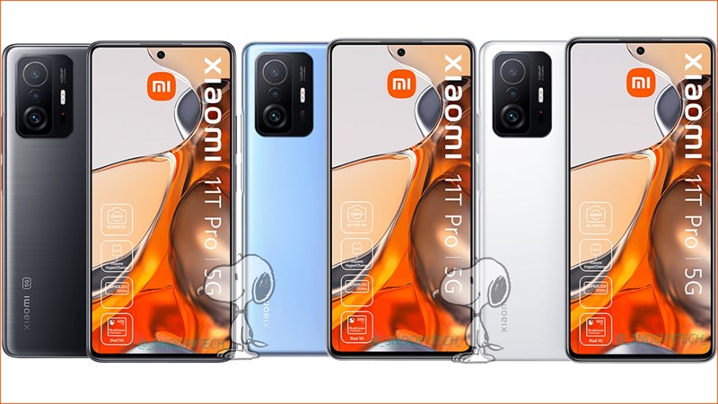 Xiaomi 11T Pro 5G có ba phiên bản màu sắc