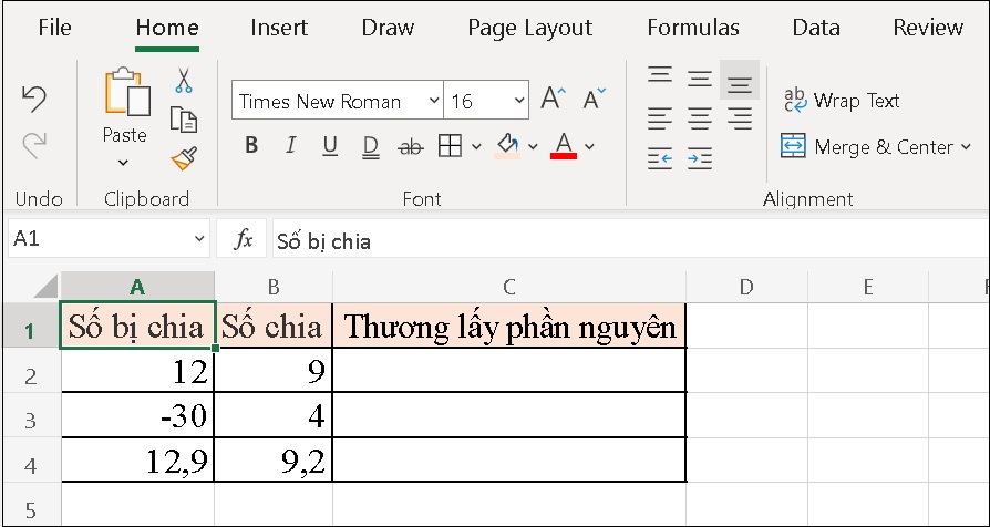 Tính số nguyên của các phép chia