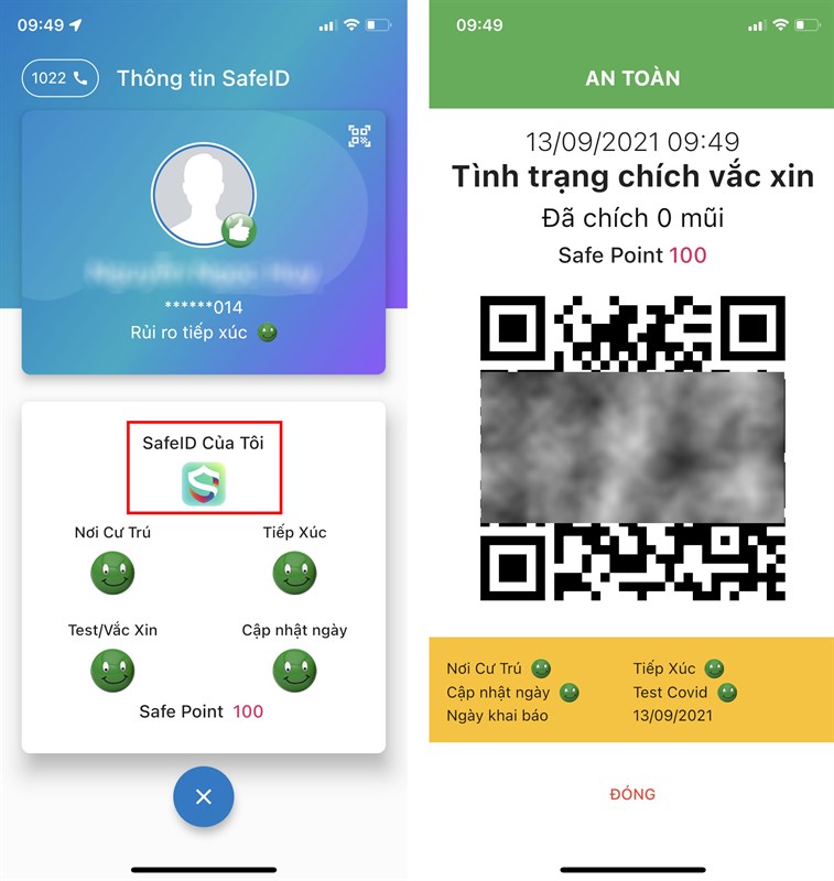 Cách dùng SafeID trên app An Sinh