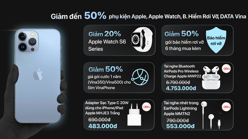 Đặt gạch iPhone 13 Series, nhận loạt ưu đãi mua kèm giảm khủng đến 50% Đặt gạch iPhone 13 Series, nhận loạt ưu đãi mua kèm giảm khủng đến 50%