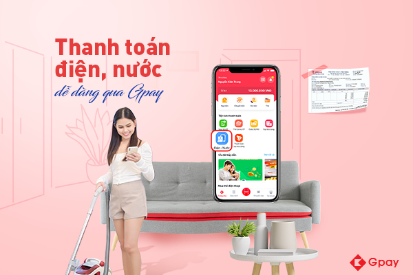 Thanh toán tiền điện qua ví điện tử Gpay