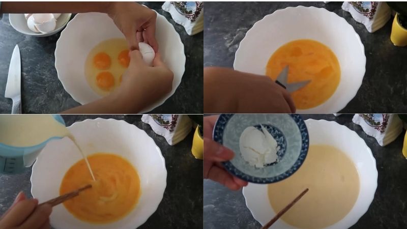 Trộn hỗn hợp trứng