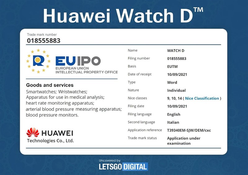 Huawei Watch D với tính năng theo dõi huyết áp có thể sớm ra mắt