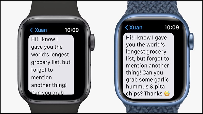 Kích thước màn hình Apple Watch Series 7 lớn hơn so với thế hệ trước Kích thước màn hình Apple Watch Series 7 lớn hơn so với thế hệ trước