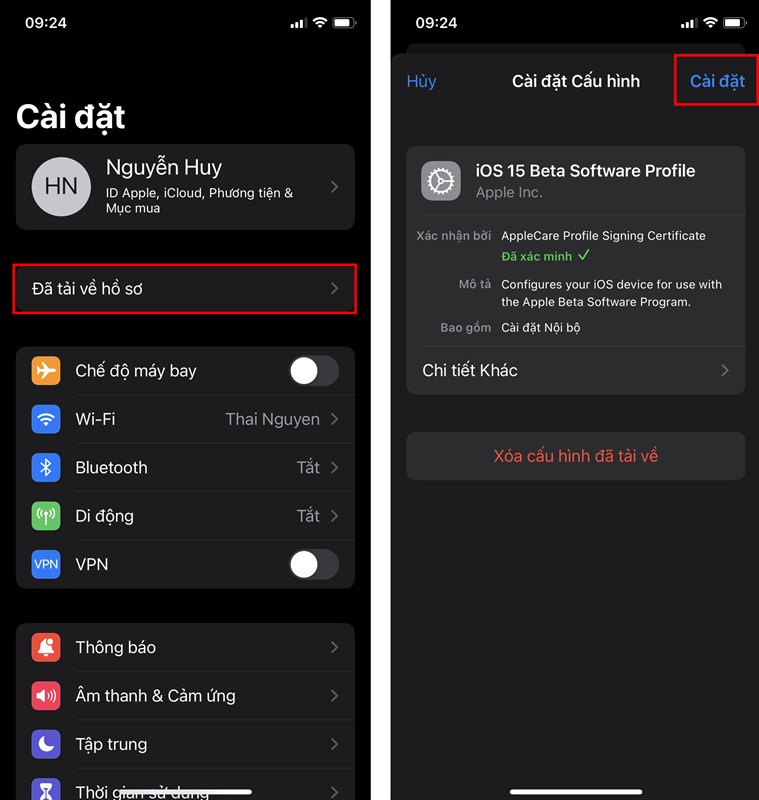 Cách cập nhật iOS 15 RC