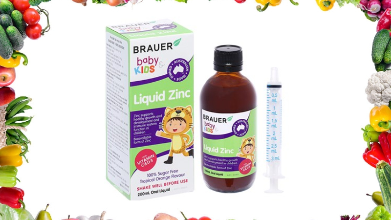 Brauer Baby & Kids Liquid Zinc chứa 3.26mg kẽm glycinate