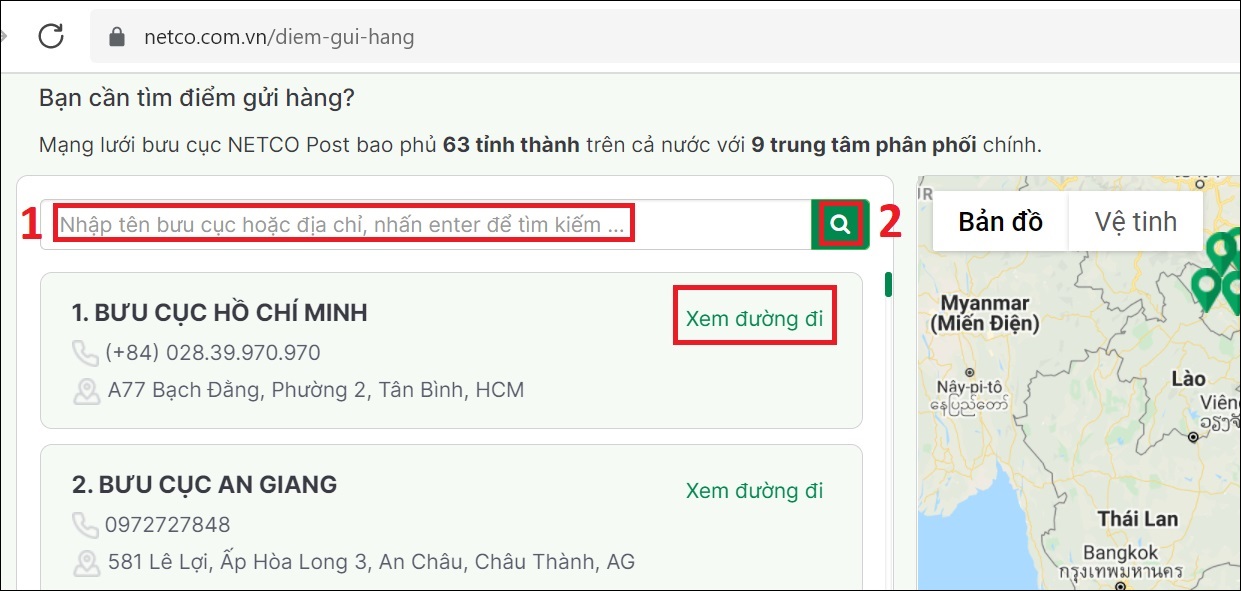 Bưu điện NETCO trông như thế nào?