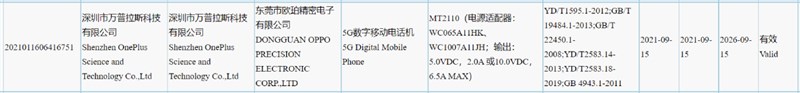 OnePlus 9RT đạt chứng nhận hỗ trợ 5G, sạc nhanh 65W, ra mắt vào 15/10? OnePlus 9RT đạt chứng nhận hỗ trợ 5G, sạc nhanh 65W, ra mắt vào 15/10?