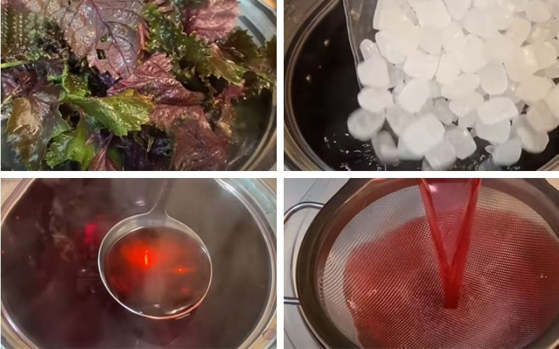 Quá trình nấu nước tía tô đường phèn