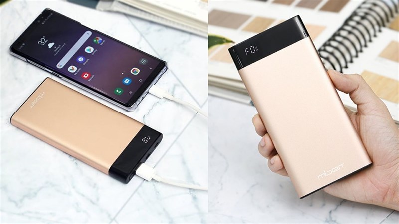 Pin sạc dự phòng Polymer 10000mAh Type C PD QC3.0 Mbest DS506-WB Gold