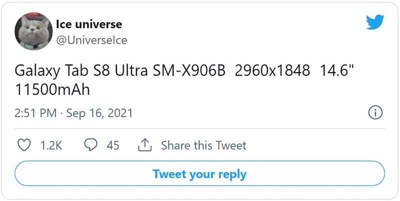 Galaxy Tab S8 Ultra sẽ có màn hình cỡ lớn như máy tính xách tay Galaxy Tab S8 Ultra sẽ có màn hình cỡ lớn như máy tính xách tay