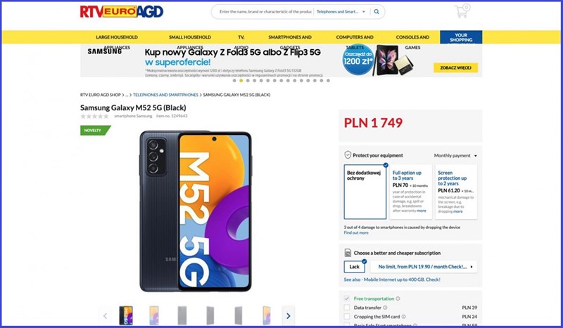 Galaxy M52 5G bất ngờ xuất hiện trước ngày ra mắt với giá hơn 10 triệu Galaxy M52 5G bất ngờ xuất hiện trước ngày ra mắt với giá hơn 10 triệu