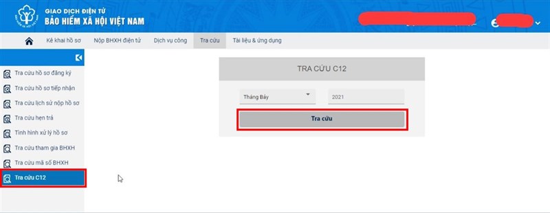 Cách tra cứu kết quả đóng BHXH của công ty C12-TS