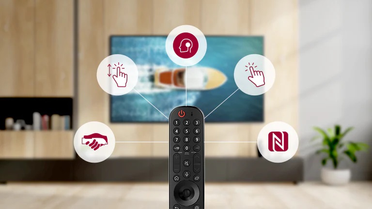 13 điểm nhấn trên dòng tivi OLED evo của LG 2021 mà bạn nên biết > Magic Remote tích hợp micro tìm kiếm giọng nói