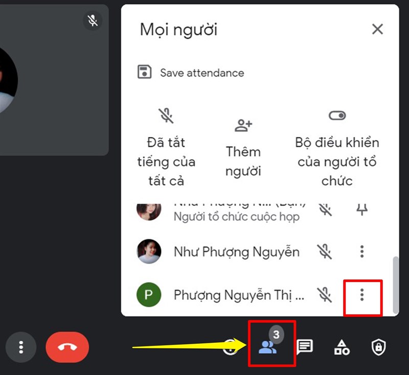 Cách xóa người khác khỏi cuộc họp Google Meet trên máy tính