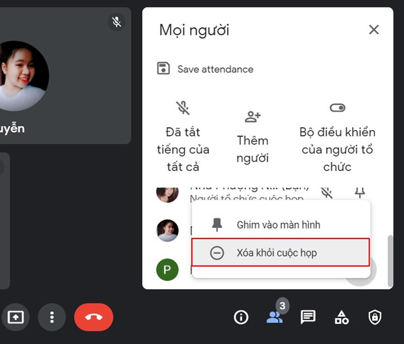 Cách xóa người khác khỏi cuộc họp Google Meet trên máy tính
