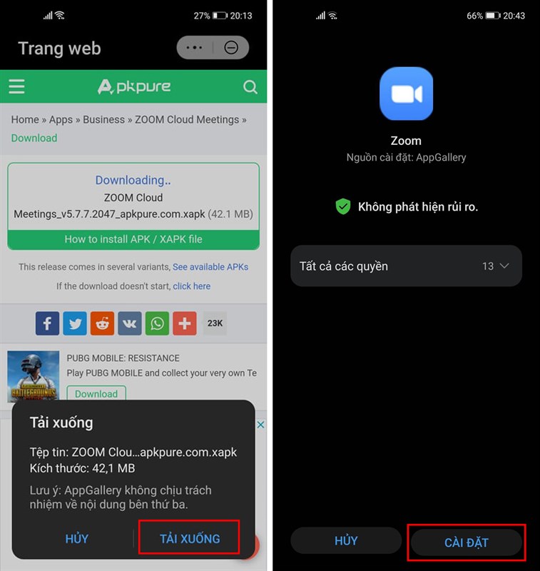 Cài đặt Zoom trên Huawei