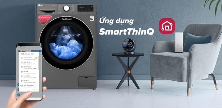 Tính năng điều khiển máy giặt từ xa trên Máy giặt LG Inverter 10.5 kg FV1450S2B