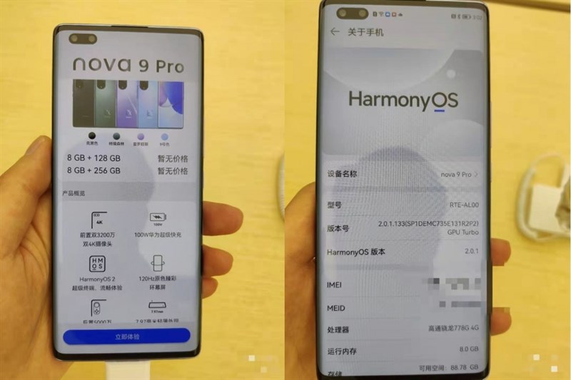 Huawei Nova 9 Pro lộ ảnh chụp thực tế trên tay người dùng