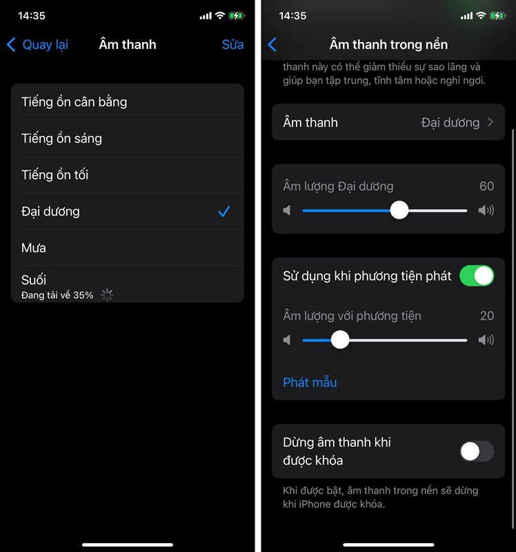 cách bật tính năng âm thanh trong nền iOS 15