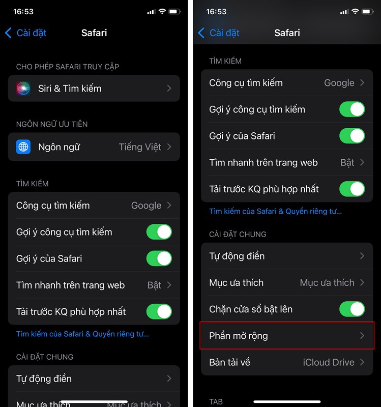 Cách thêm tiện ích mở rộng Safari iOS 15