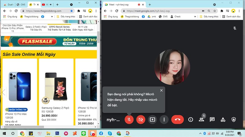 Cách dạy học Google Meet 2 màn hình cùng lúc