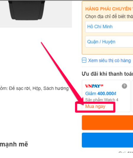 Bước 1: Chọn Mua ngay Bước 1: Chọn Mua ngay