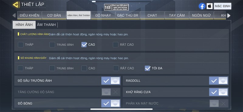 Thiết lập setting trên Call Of Duty trên iPhone XR Thiết lập setting trên Call Of Duty trên iPhone XR