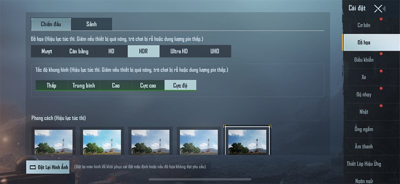Cấu hình PUBG Mobile trên iPhone XR Cấu hình PUBG Mobile trên iPhone XR