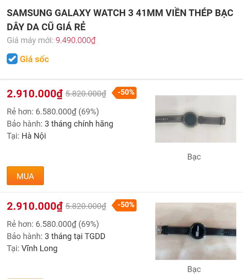 Samsung Galaxy Watch 3 41mm viền thép bạc dây da cũ Samsung Galaxy Watch 3 41mm viền thép bạc dây da cũ