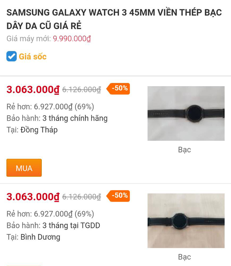 Samsung Galaxy Watch 3 45mm viền thép bạc dây da cũ Samsung Galaxy Watch 3 45mm viền thép bạc dây da cũ