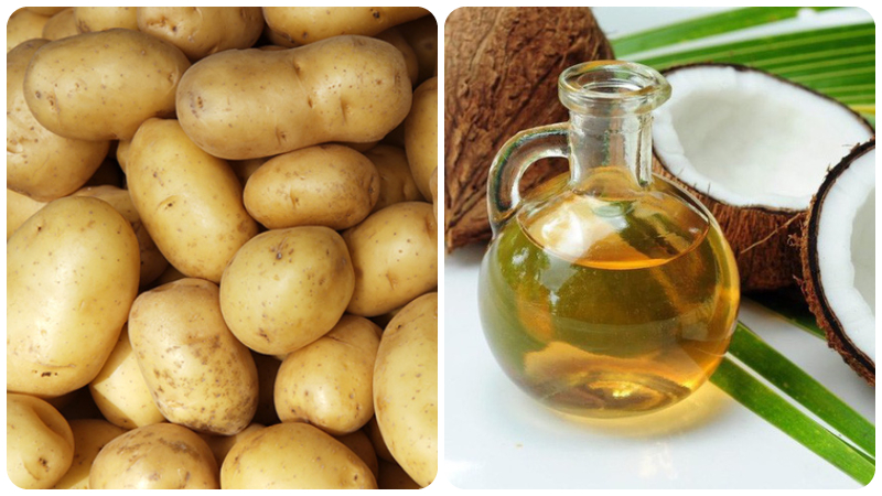 Reduce dark circles with potatoes and coconut oil