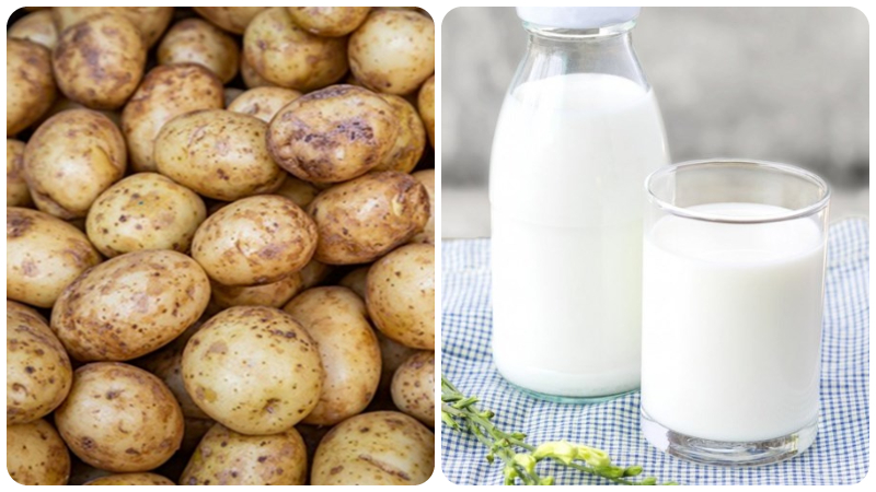 Reduce dark circles with potato and fresh milk