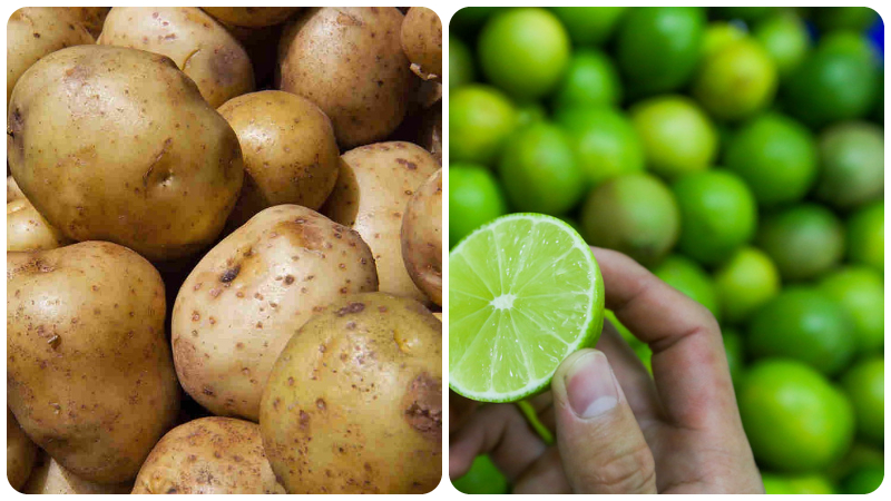 Reduce dark circles with potatoes and lime