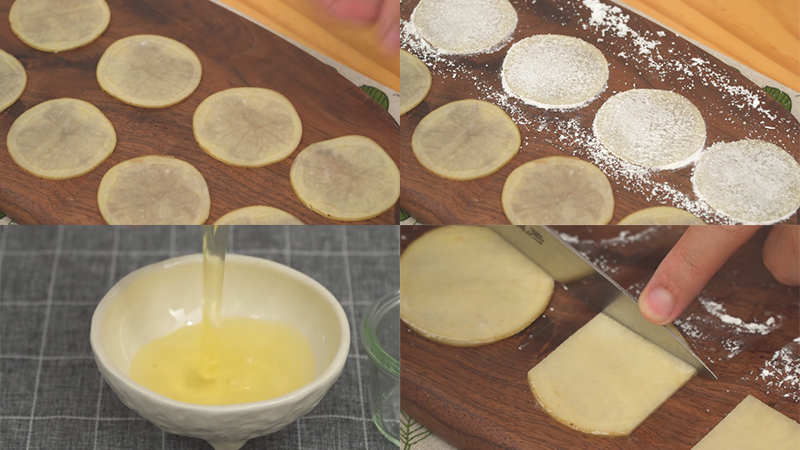 Quá trình ghép các miếng khoai tây
