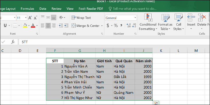 Khung viền Excel: \